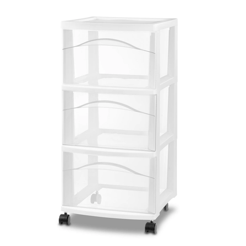 Brightroom 3-drawer cart, white, on casters