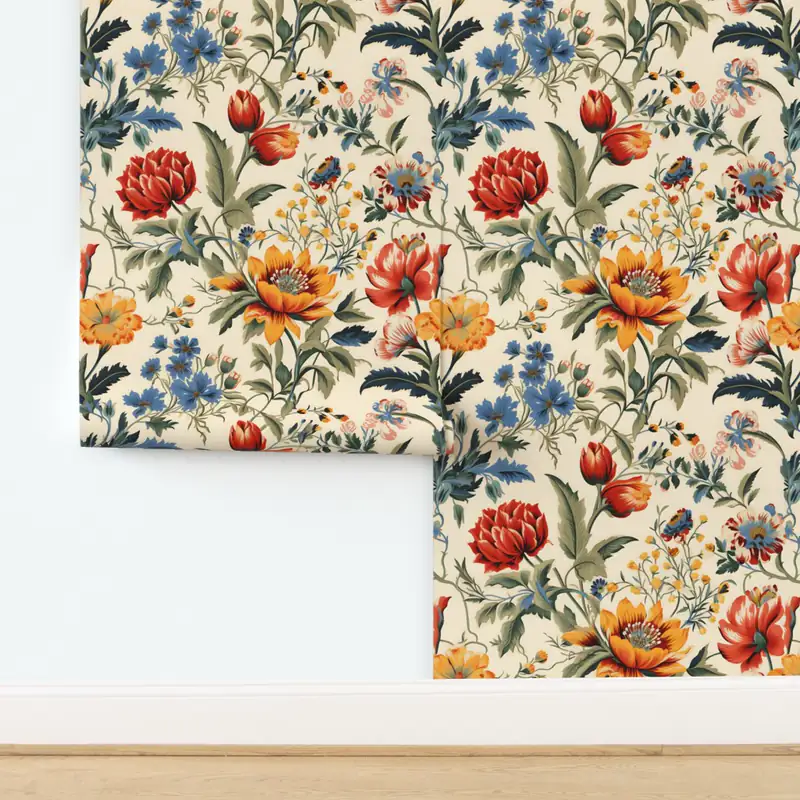 Spoonflower peel-and-stick wallpaper sample, 2 ft x 1 ft